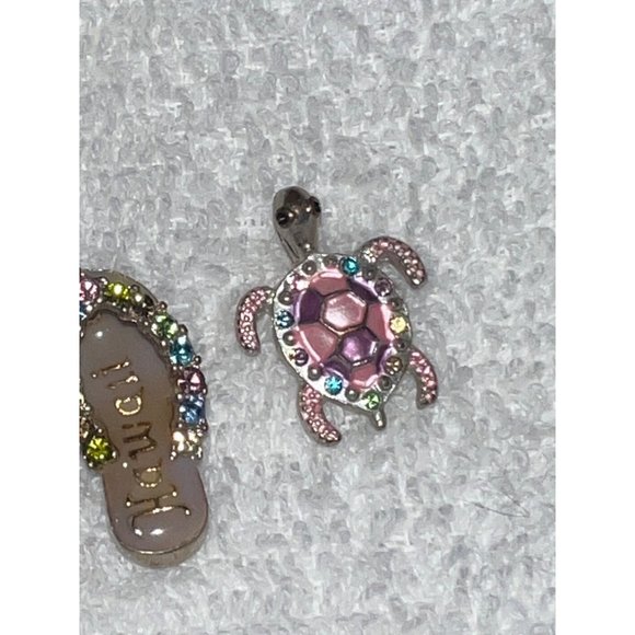 Vintage Lia Sophia Silver Flip Flop and Turtle Charms - Picture 5 of 9